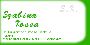 szabina kossa business card